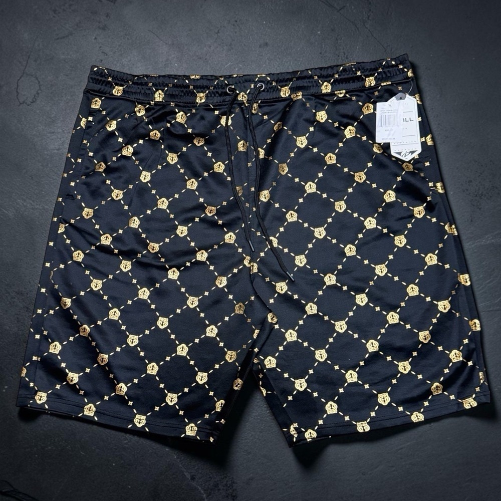 Men's 4X Drill Clothing Co. Black & Gold Tiger Logo Shorts